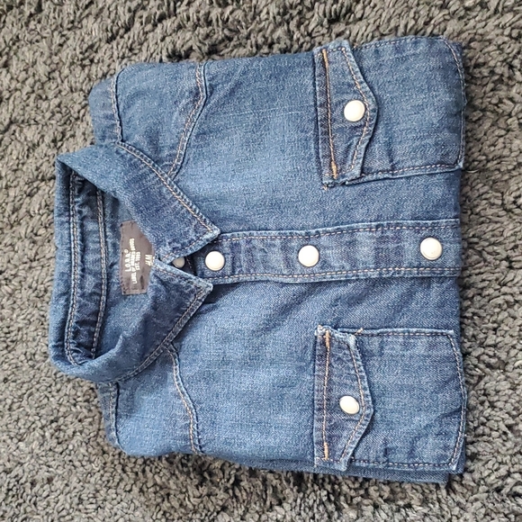 H&M Other - H&M Baby Buttin Down Denim Shirt Blue Size 9-12 Months